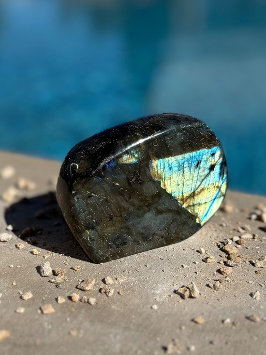 Madagascar Labradorite Crystal Other - Madagascar Labradorite Polished Free Form Self Standing Crystal